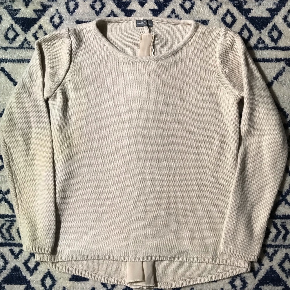 Market & Spruce Zip Back Knit Sweater Size Small